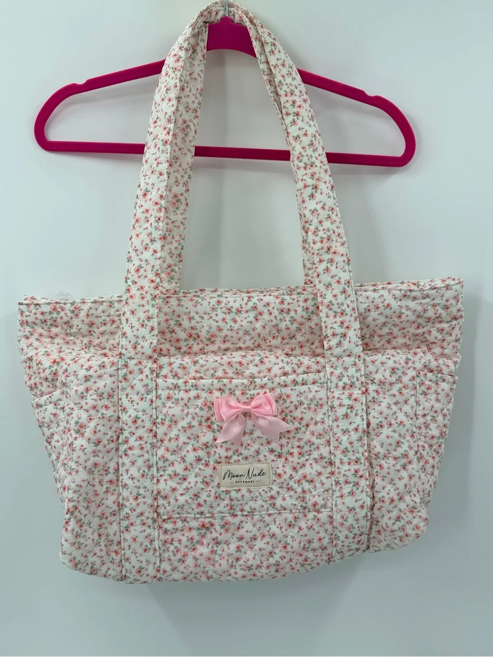 Moon Nude Floral Peony Tote Bag